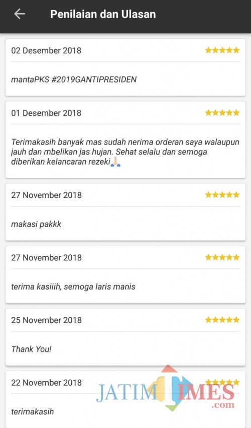 Screenshot komentar akun driver Gojek berinisial BM. (istimewa)
