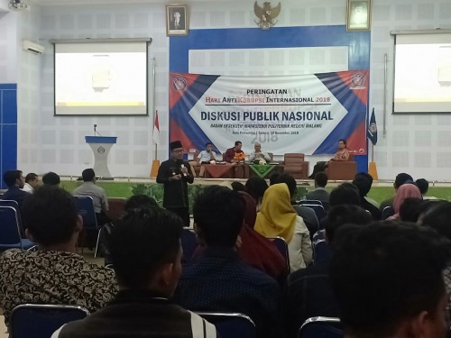 Wali Kota Malang Sutiaji saat menjadi pembicara dalam peringatan Hari Anti Korupsi yang diselenggarakan BEM Politeknik Negeri Malang. (Foto: Humas Pemkot Malang for MalangTIMES)