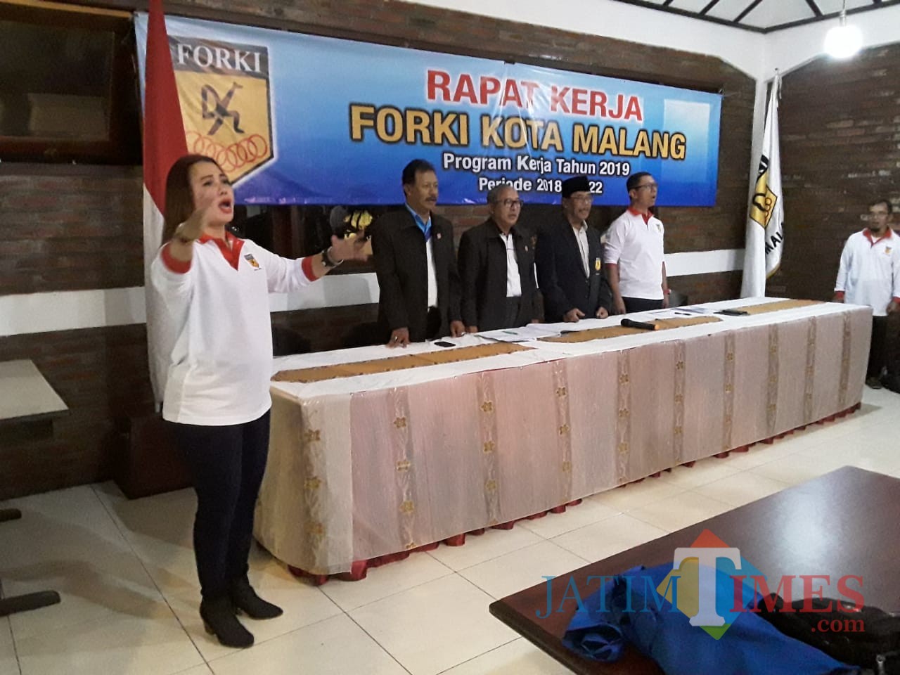 Acara pembuka raker pengurus Forki Kota Malang. (istimewa)