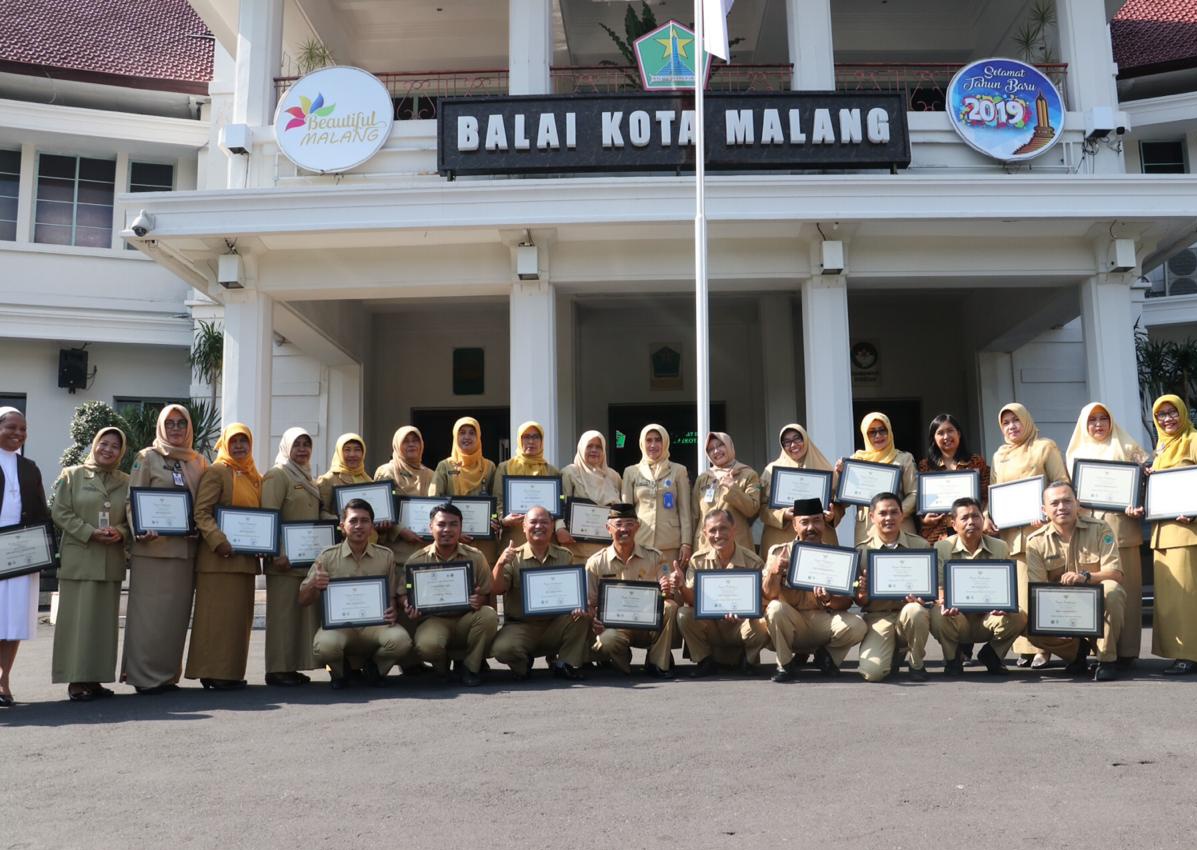 Deretan sekolah penerima Anugerah Adiwiyata Tingkat Kota Tahun 2018 (Humas Pemkot Malang for MalangTIMES)