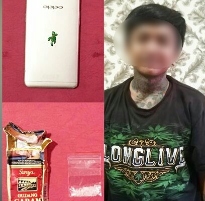 Pelaku dan barang bukti yang diamankan Polres Malang Kota (Satreskoba)
