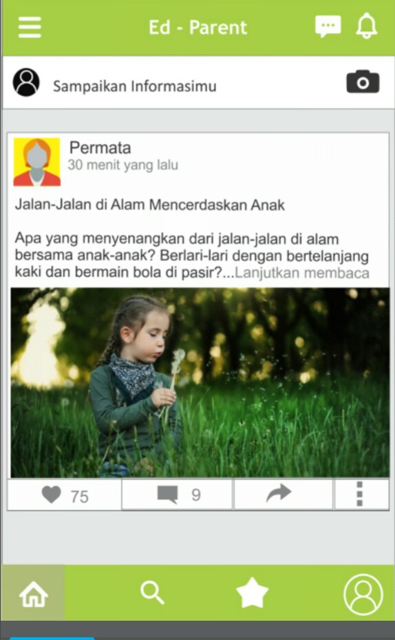 Tampilan jendela aplikasi Ed-Parent. (Foto: Istimewa)