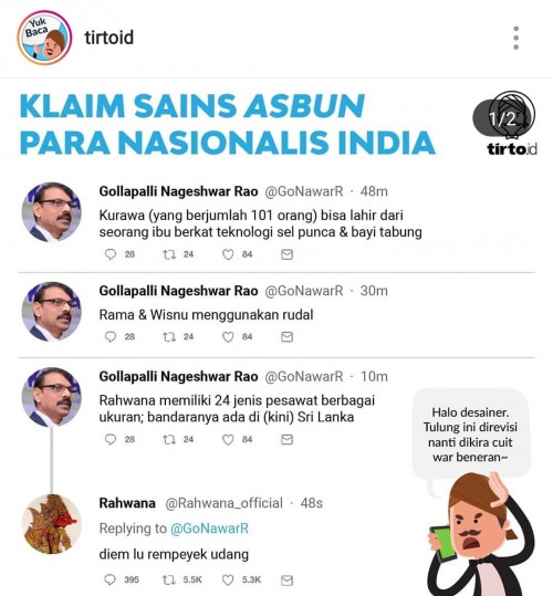 Screenshot akun Instagram tirto terkait konten yang membuat warganet protes