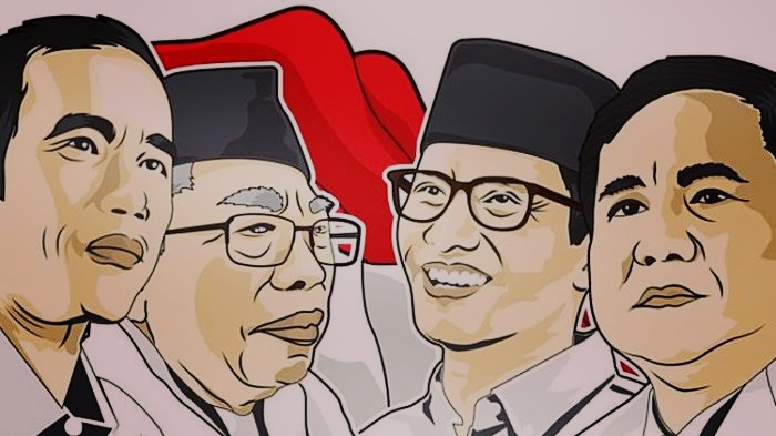 Ilustrasi dua pasang capres dan cawapres yang menurut warganet tidak greng dan akhirnya memilih golput (Ist)