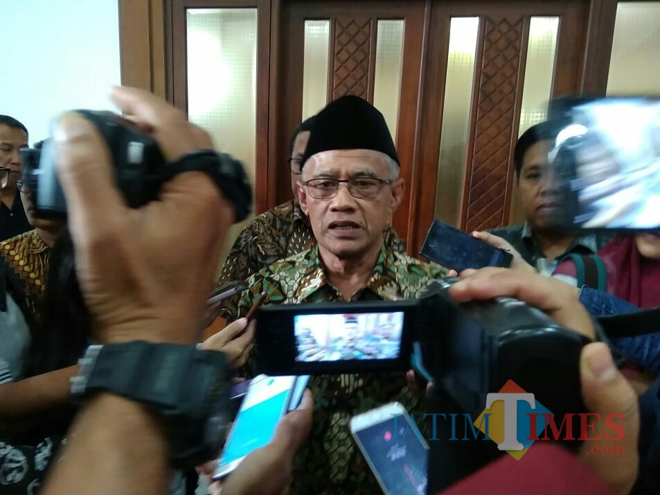 Ketua Umum Pimpinan Pusat Muhammadiyah Haedar Nashir. (Foto: Imarotul Izzah/MalangTIMES)