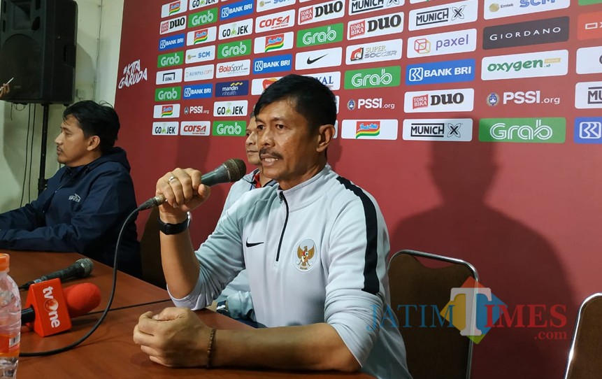 Indra Sjafri saat sesi konferensi pers usai pertandingan melawan Arema FC (Hendra Saputra)