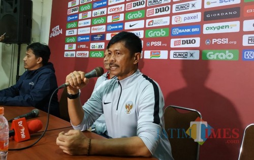 Indra Sjafri saat sesi konferensi pers usai pertandingan melawan Arema FC (Hendra Saputra)