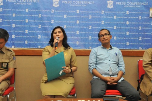 Dinas Kesehatan saat press release masalah flu babi
