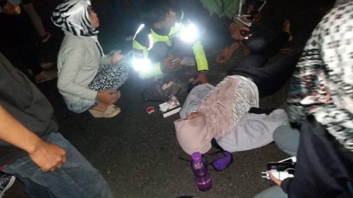 Korban kecelakaan akibat jalan berlubang di Jalibar, Kecamatan Kepanjen (Foto : Facebook)