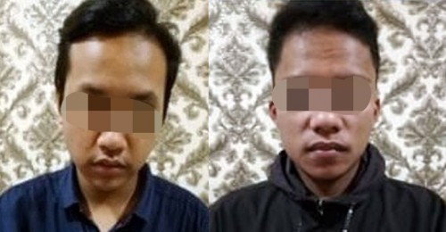 Kedua pelaku yang sudah diamankan petugas (Satreskoba)