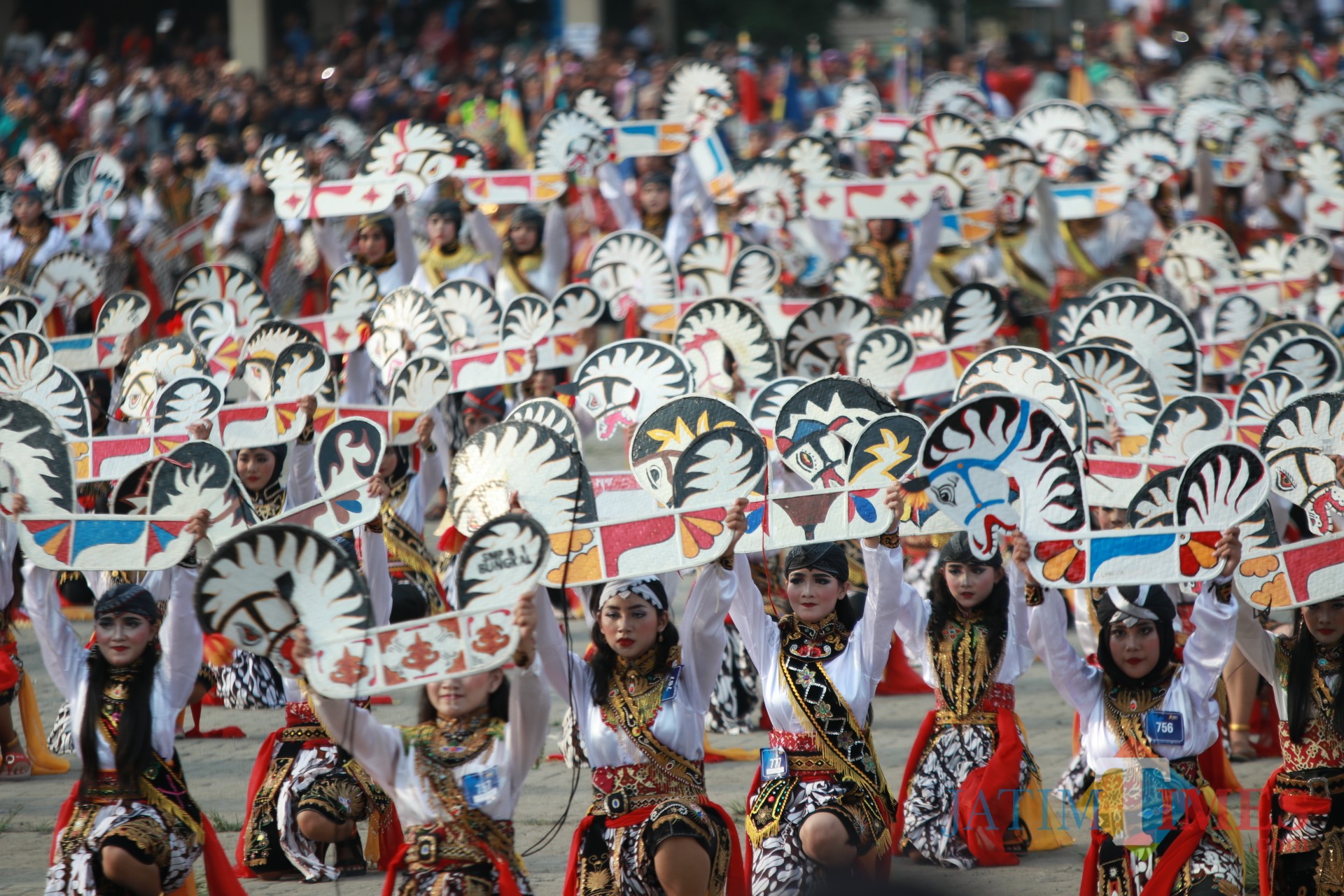 2019 Penari Jathil Ponorogo Pecahkan Rekor MURI. (Foto: B. Setioko/ JatimTIMES)