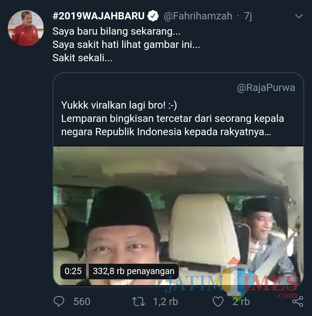 KWBTimes Fahri Hamzah Mengaku Ikut Sakit Hati Lihat Video Presiden