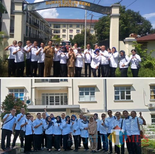 Rombongan DPKPCK dan pengurus Korpri Kabupaten Malang saat berada di Makassar untuk study banding pengelolaan Rusunawa ASN (DPKPCK for MalangTIMES)