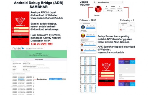APK Sambhar, salah satu aplikasi yang disebut menjadi pusat buzzer yang berkaitan dengan pihak kepolisian (@opposite6890)