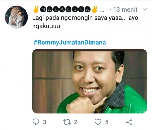 Dikabarkan tertangkap OTT KPK, #RommyJumatanDimana ramai di twitter (@twitter).