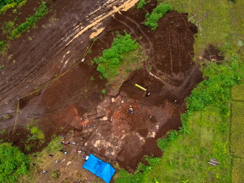 Wilayah lokasi penemuan situs Sekaran tampak dari atas (foto istimewa)