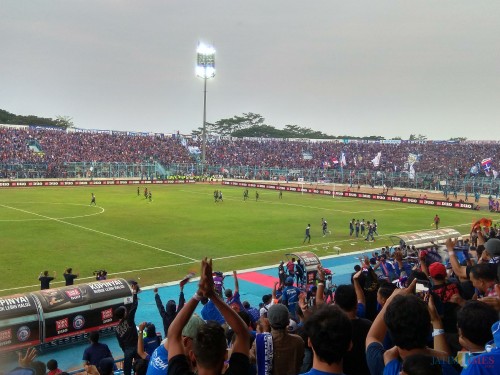 Suasana salah satu pertandingan Arema FC musim 2018 silam. (Hendra Saputra)