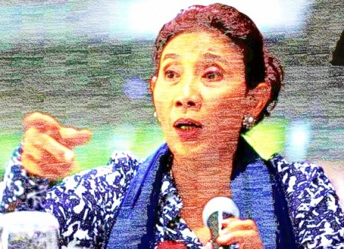 Menteri Kelautan dan Perikanan Susi Pudjiastuti sentil Detik dan Kumparan. (Ist)