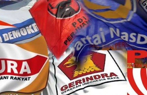 Ilustrasi bendera parpol kontestan pemilu 2019 (Ist)