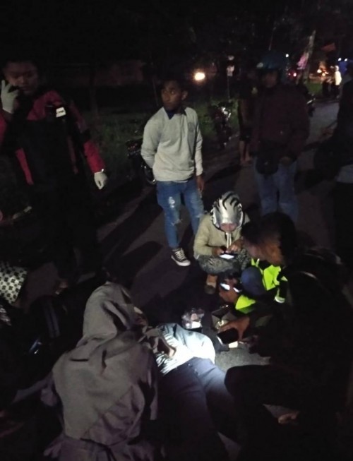 Kondisi korban sesaat setelah insiden kecelakaan terjadi, Kecamatan Kepanjen (Foto : Istimewa)