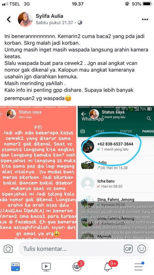 Screenshoot facebook (istimewa)