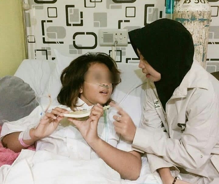 Kondisi Audrey, siswi SMP yang mengalami penganiayaan di Pontianak. (@its.chelsy)