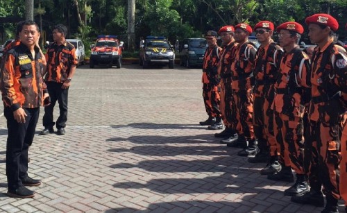 Apel PP Kabupaten Malang dalam upaya membantu jalannya hari pencoblosan Pemilu 2019. (Ist)