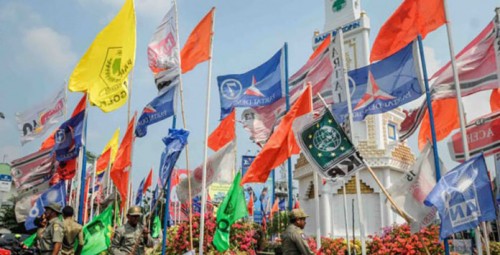 Ilustrasi bendera parpol. (Politiktoday.com)