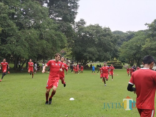 Skuat Arema FC ketika menjalani training center. (Hendra Saputra)