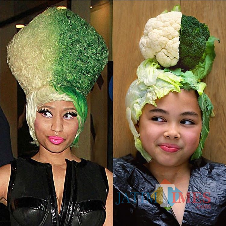 Riley saat menirukan gaya Nicki Minaj. (Foto: instagram @rileydiary)