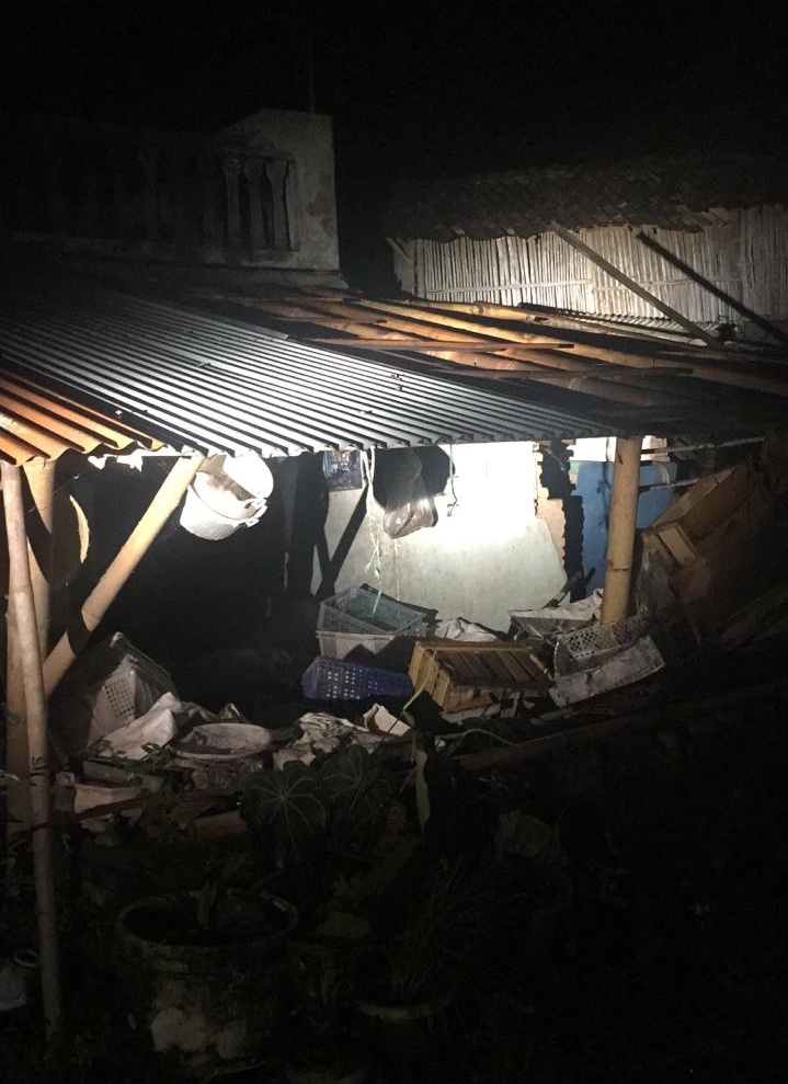 Kondisi rumah seng terangkat di Dusun Sawahan, Desa Giripurno, Kecamatan Bumiaji Kota Batu, Kamis (2/5/2019). (Foto: istimewa)