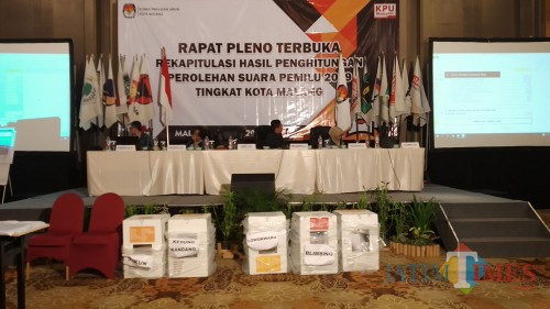 Rekapitulasi suara Pemilu 2019 di Kota Malang (Pipit Anggraeni/MalangTIMES).