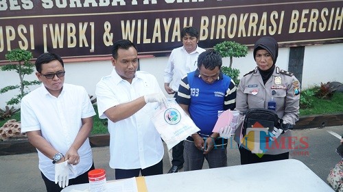 Rilis sabu Satreskoba Polrestabes Surabaya
