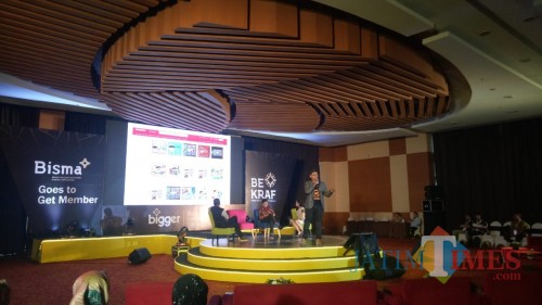 Bekraf mengajak pelaku ekonomi kreatif di Malang untuk memanfaatkan aplikasi BISMA. (Foto: Nurlayla Ratri/MalangTIMES)