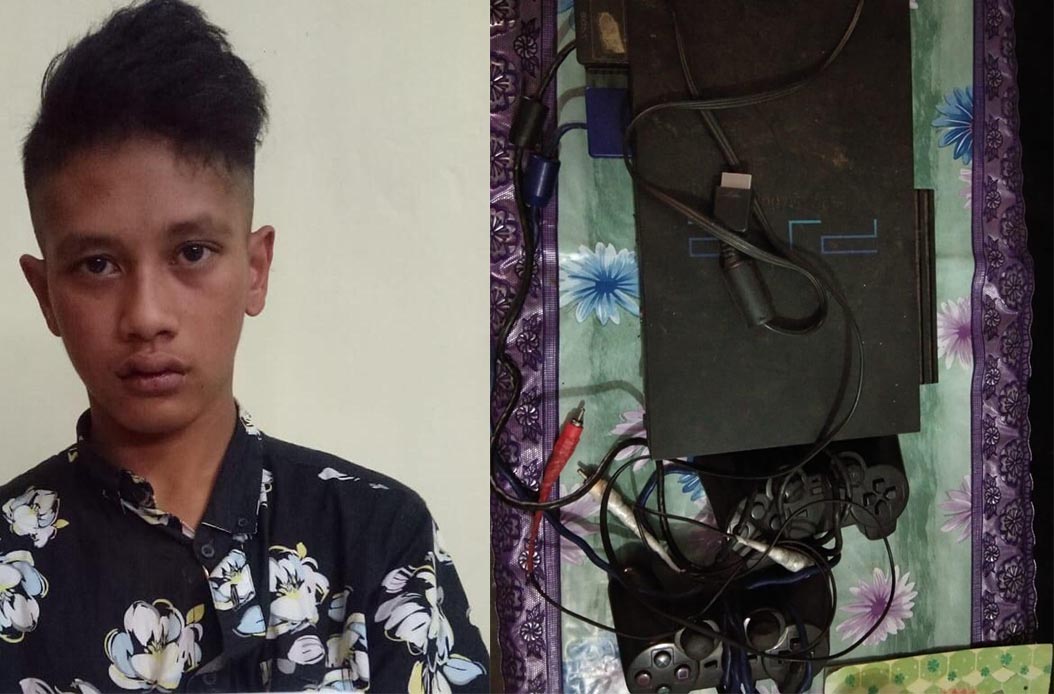 Ahmad Yusuf, tersangka penipuan dan penggelapan beserta barang bukti saat diamankan jajaran kepolisian. (Foto : Humas Polres Malang for MalangTIMES)