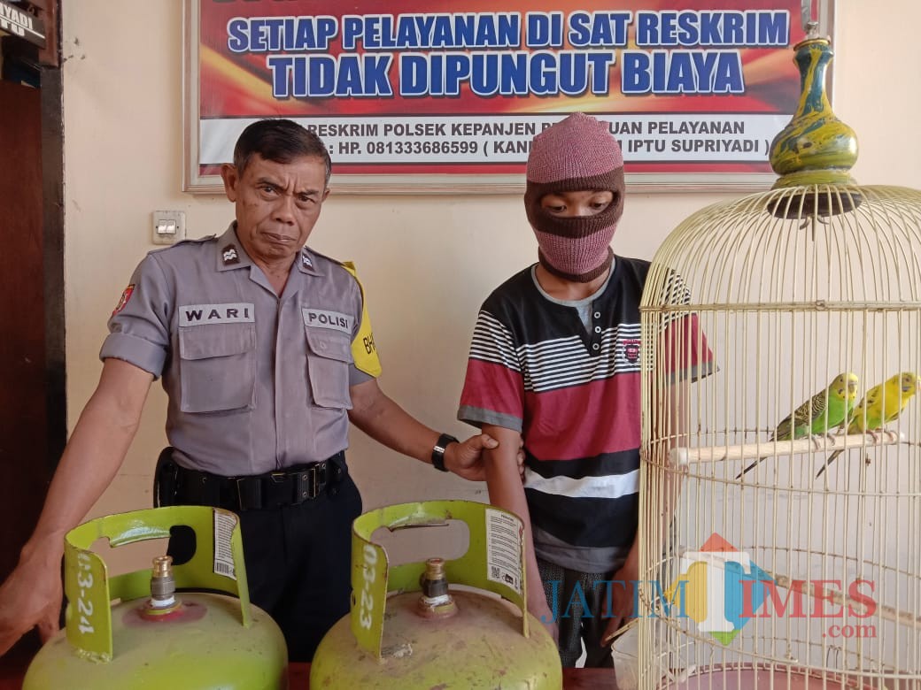 MAK tersangka beserta barang bukti hasil curian saat diamankan jajaran kepolisian, Kecamatan Kepanjen (Foto : Polsek Kepanjen for MalangTIMES)