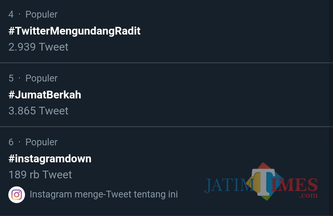 Tagar Twitter yang lagi trending di saat sidang PHPU Pilpres 2019 di MK (Sreenshot trend Twitter)