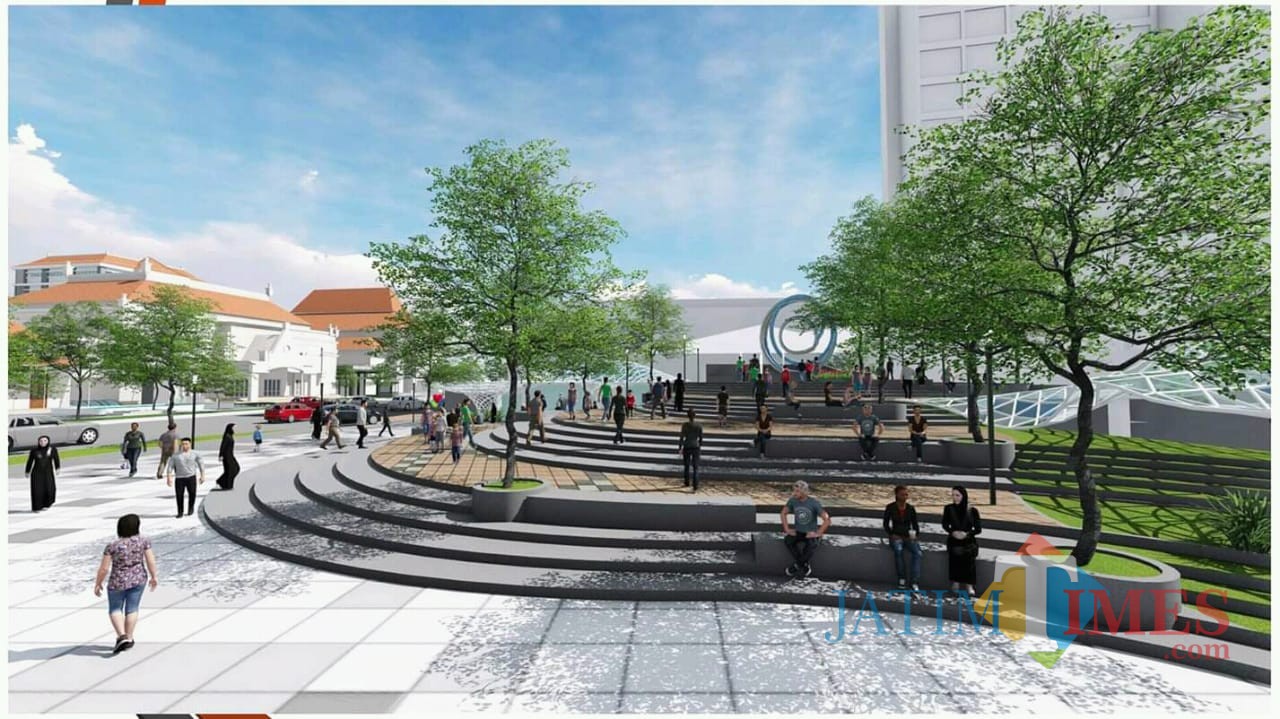 Desain Alun-Alun Surabaya.