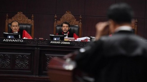 Ilustrasi suasana sidang lanjutan sengketa Pilpres 2019 di Mahkamah Konstitusi. (Antara)