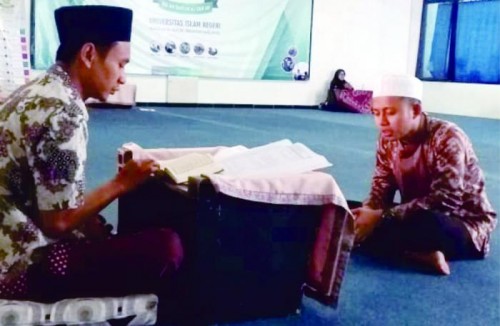 Persiapan salah satu hafiz UIN Malang untuk PIONIR 2019. (Foto: Humas)