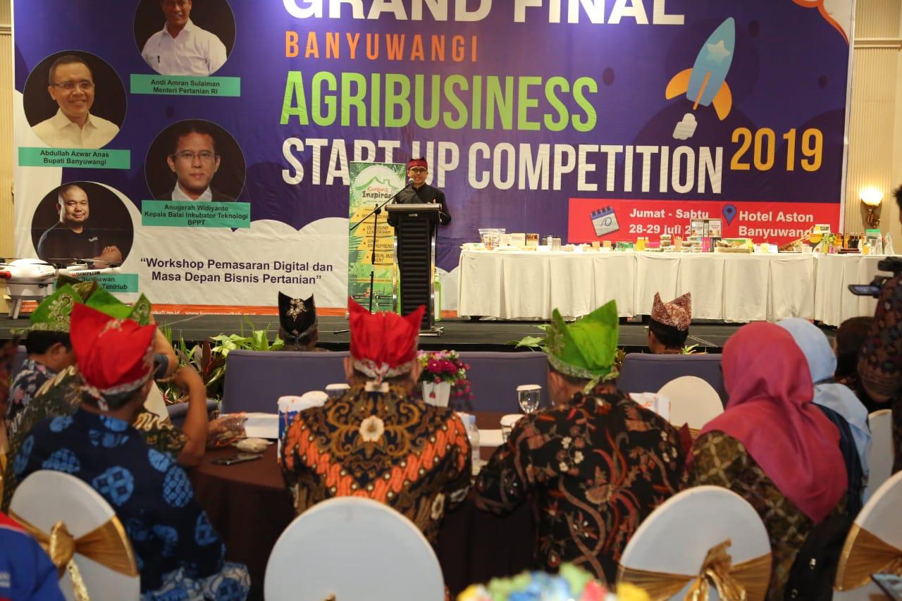 Bupati Banyuwangi Abdullah Azwar Anas saat grand final Agribusiness Startup competition