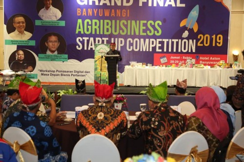 Bupati Banyuwangi Abdullah Azwar Anas saat grand final Agribusiness Startup competition