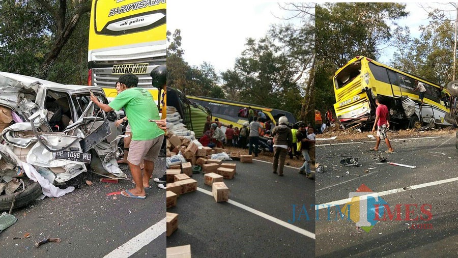 Kondisi kecelakaan maut yang melibatkan 6 kendaraan (Foto Heru Hartanto / SitubondoTIMES)