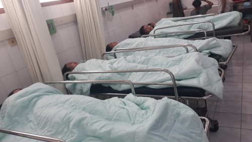Kondisi 7 pelajar saat mengalami kecelakaan di sungai Bondoyudo (foto : istimewa / Jatim TIMES)
