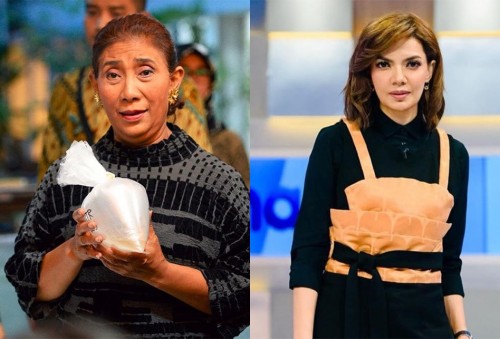 Menteri Kelautan dan Perikanan dari Kabinet Kerja 2014-2019 Susi Pudjiastuti dan Jurnalis Indonesia Najwa Shihab perempuan dikagumi di Indonesia. (Foto: Istimewa)