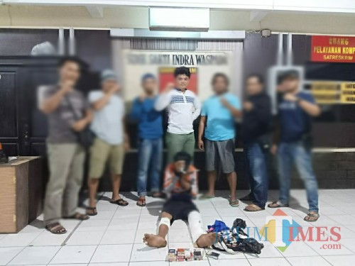 Agus Suyani sesaat setelah ditangkap / Foto : Dokpol / Tulungagung TIMES