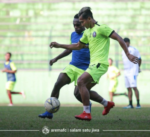 Pemain Arema FC ketika melakukan latihan (Official Arema FC)