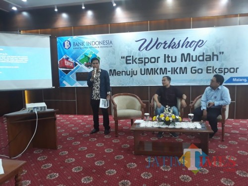 Kegiatan workshop ekspor bagi pemula yang melibatkan UMKM di wilayah kerja KPw BI Malang. (Foto: Nurlayla Ratri/MalangTIMES)