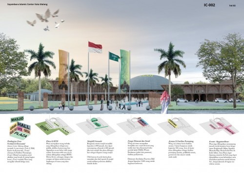 Konsep desain bangunan Islamic Center Kota Malang. (Foto: twitter @dpupr_kota_mlg)