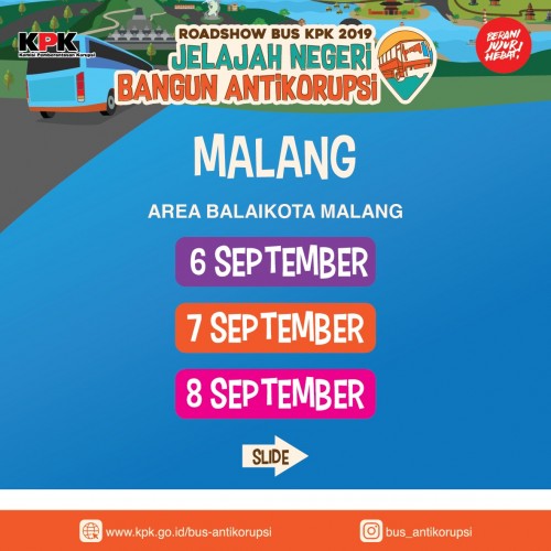 Poster roadshow KPK RI ke Kota Malang. (Foto: Humas Pemkot Malang)